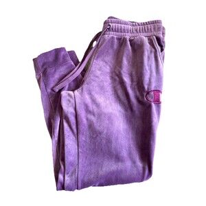 Champion M Purple Velour Jogger Sweatpants Womens Medium